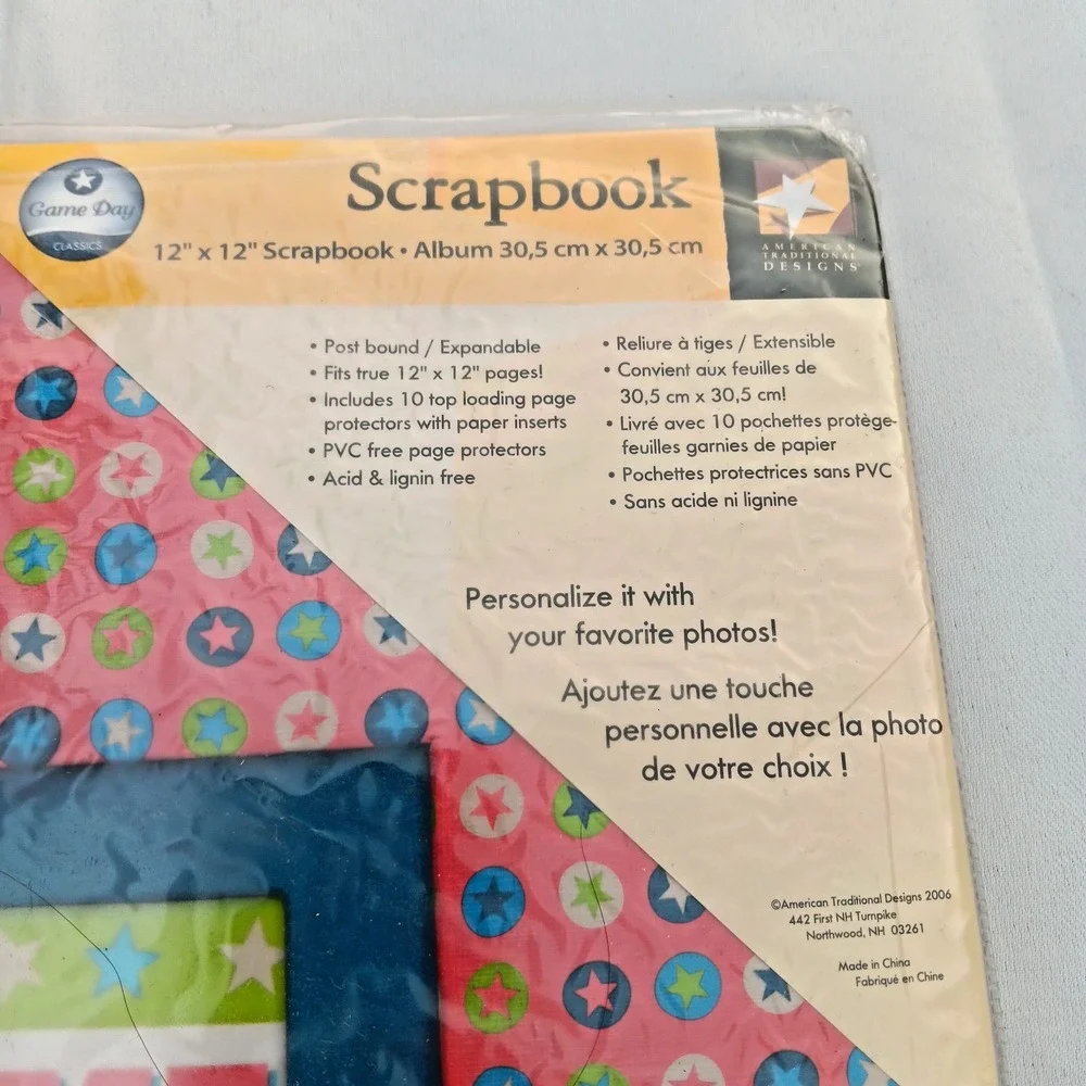 NWT Sports Scrapbook Album 12x12 Game Day‎ Photo Memory Book 10 Page Protectors